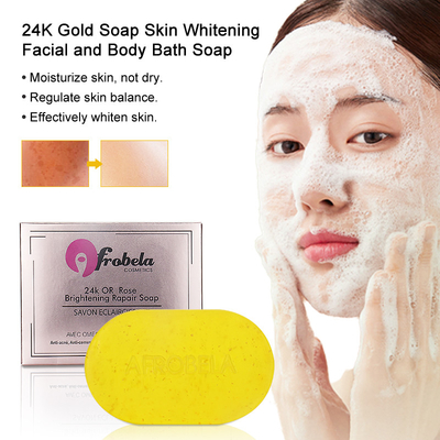 Sapone da bagno organico dell'etichetta privata per l'Anti-acne 24K Rose Brightening Soap del fronte